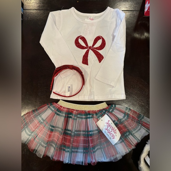 NEW Toddler Girls Christmas Plaid Tutu Outfit, Size 3T - Picture 5 of 10